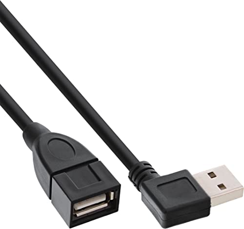 InLine 34618R Smart USB 2.0 Verlängerung gewinkelt, Stecker / Buchse, Typ-A, schwarz, 2m von InLine