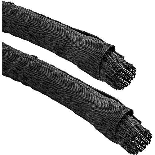 InLine 59992C Kabelkanal, Geflechtschlauch mit Polyestergewebemantel, selbstverschließend in schwarz, 25mm Durchmesser , 2m von InLine