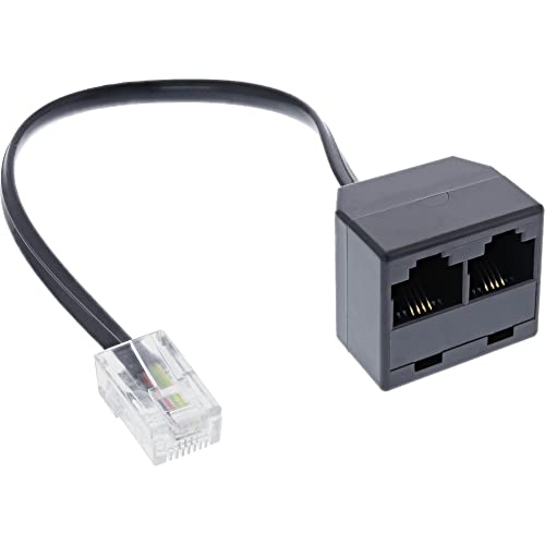 InLine 69933B ISDN Verteiler 1x RJ45 St an 2x RJ45 Bu, (8P4C) mit 15cm Kabel, ohne Endwiderstände von InLine