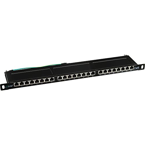 InLine 76224B Patchfeld Cat.6 24-fach, 48,26cm (19"), 0.5HE, schwarz, RAL9005 von InLine