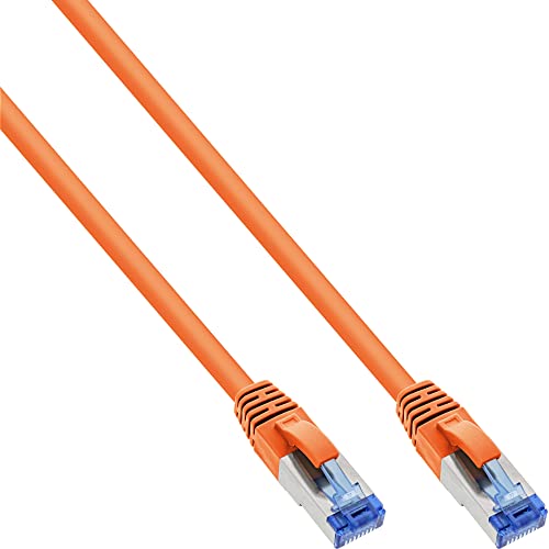 InLine 76800O Patchkabel, S/FTP (PiMf), Cat.6A, 500MHz, halogenfrei, Kupfer, orange, 10m von InLine