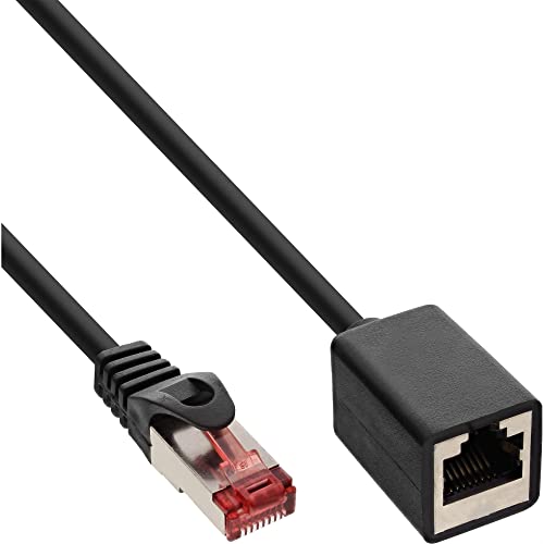 InLine 76902X Patchkabel-Verlängerung, S/FTP (PiMf), Cat.6, 250MHz, halogenfrei, Kupfer, schwarz, 2m von InLine