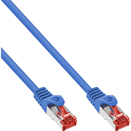 InLine 76950B Patchkabel, S/FTP (PiMf), Cat.6, 250MHz, halogenfrei, Kupfer, blau, 0,5m von InLine