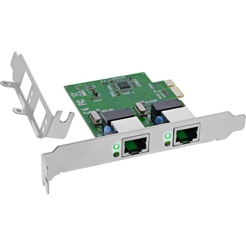 InLine Dual Gigabit Netzwerkkarte mit 2X RJ45, PCIe x1, inkl. Low Profile Slotblech, VLAN, Jumbo Frames, energieeffizient, 51128K InLine Dual Gigabit Netzwerkkarte mit 2X RJ45, PCIe x1, inkl. Low Profile Slotblech, VLAN, Jumbo Frames, energieeffizient, 51128K von InLine