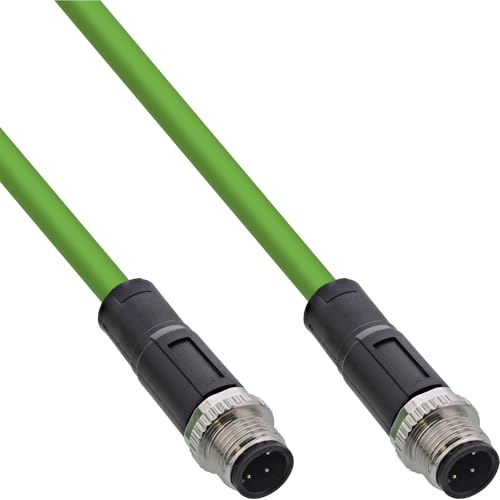 InLine Industrie Netzwerkkabel, M12 4-pin D-kodiert Stecker/Stecker, Ethernet Cat. 5e M12 4-polig, PUR, 2m, 40302 von InLine
