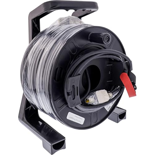 InLine Netzwerk-Kabeltrommel Outdoor Cat.6A, 50m, RJ45 HARTING IP67, S/FTP PUR, PoE++ tauglich, schwarz, 78593H von InLine