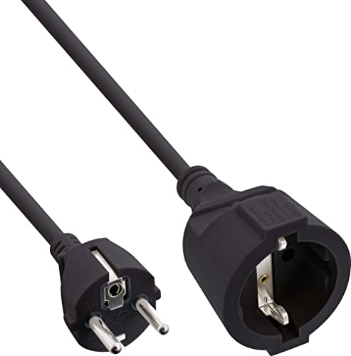 InLine 16405 Strom-Verlängerung Schutzkontakt Stecker / Buchse, schwarz, 5m von InLine