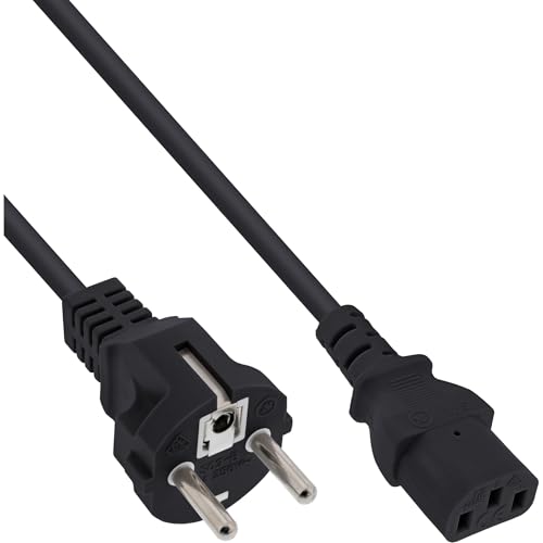 InLine 16651 Netzkabel, Schutzkontakt gerade auf Kaltgerätestecker C13, 1,8m, schwarz von InLine