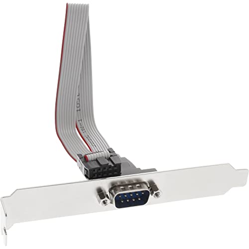 InLine 33208B Serielles Slotblech, 9-pol Stecker an 10-pol Buchsenleiste, 1:1, 0,6m von InLine