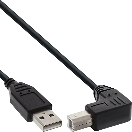 Goobay 93016 USB 2.0 auf USB B Druckerkabel 90 Grad Stecker / für Scanner & Drucker / Scannerkabel Universal kompatibel Dell Epson / Schwarz / 0,5 Meter von goobay