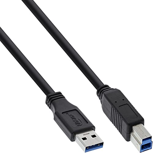 InLine 35305 USB 3.0 Kabel, A an B, schwarz, 0,5m von InLine