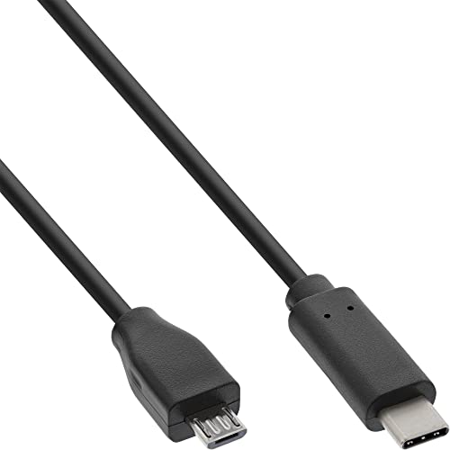 InLine 35742 USB 2.0 Kabel, USB Typ-C Stecker an Micro-B Stecker, schwarz, 2m von InLine