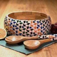 Handgemachte Mangoholz Salatschüssel & Obstschale | 26cm Inklusive Besteck - Ein Toller Blickfang Und Perfektes Geschenk Handgemachte Mangoholz Salatschüssel & Obstschale | 26cm Inklusive Besteck - Ein Toller Blickfang Und Perfektes Geschenk von InMoodShop