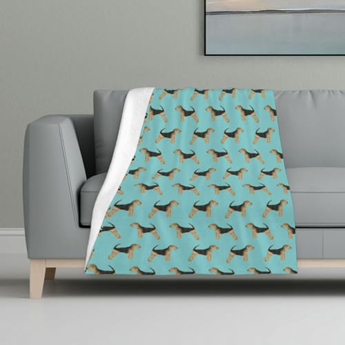 Airedale Terrier Hund,Decke, warme Anti-Pilling-Flanell-Plüsch-Überwurfdecke, 81 x 122 cm Airedale Terrier Hund,Decke, warme Anti-Pilling-Flanell-Plüsch-Überwurfdecke, 81 x 122 cm von InOmak