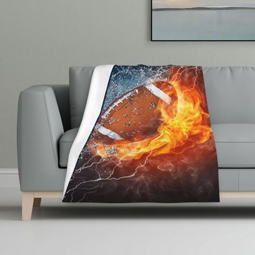 American Football in Feuer und Wasser,Decke, warme Anti-Pilling-Flanell-Plüsch-Überwurfdecke, 81 x 122 cm American Football in Feuer und Wasser,Decke, warme Anti-Pilling-Flanell-Plüsch-Überwurfdecke, 81 x 122 cm von InOmak