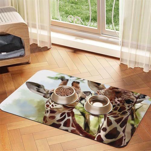 Aquarell Hirsch Giraffe,Futtermatte für Haustiere, Tischsets aus PU-Leder für Katzen und Hunde,40x60cm Aquarell Hirsch Giraffe,Futtermatte für Haustiere, Tischsets aus PU-Leder für Katzen und Hunde,40x60cm von InOmak