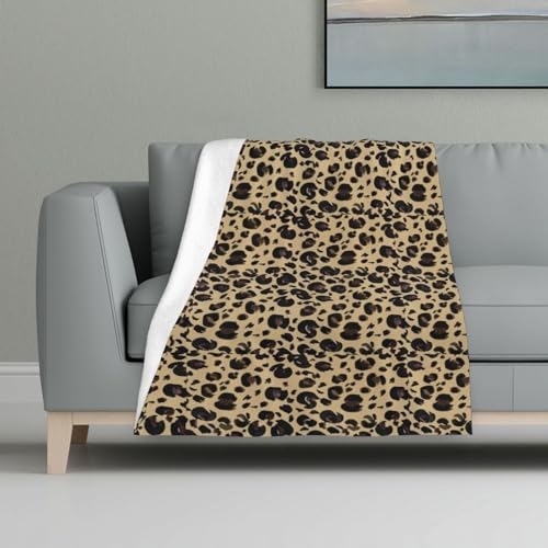 Aquarell Leopard,Decke, warme Anti-Pilling-Flanell-Plüsch-Überwurfdecke, 81 x 122 cm von InOmak