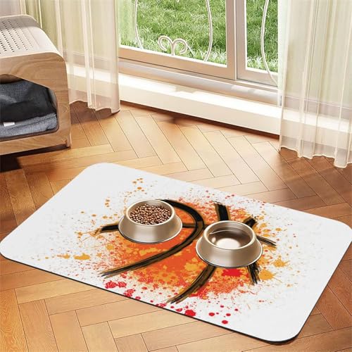 Basketball Orange Abstrakte Malerei Hintergrund,Futtermatte für Haustiere, Tischsets aus PU-Leder für Katzen und Hunde,40x60cm Basketball Orange Abstrakte Malerei Hintergrund,Futtermatte für Haustiere, Tischsets aus PU-Leder für Katzen und Hunde,40x60cm von InOmak
