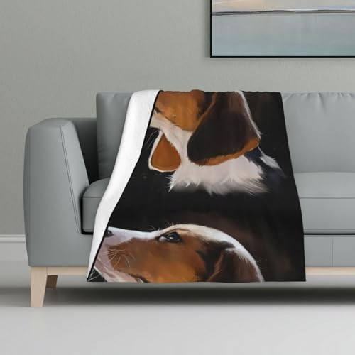 Beagle-Welpen-Willkommensgarten,Decke, warme Anti-Pilling-Flanell-Plüsch-Überwurfdecke, 81 x 122 cm Beagle-Welpen-Willkommensgarten,Decke, warme Anti-Pilling-Flanell-Plüsch-Überwurfdecke, 81 x 122 cm von InOmak