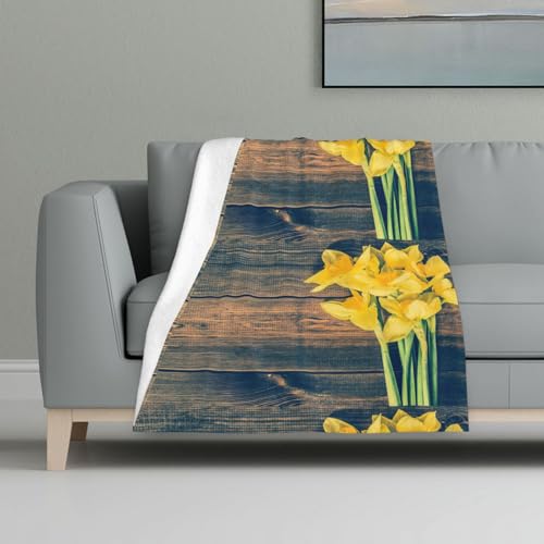 Blumenstrauß aus Narzissen Druck,Decke, warme Anti-Pilling-Flanell-Plüsch-Überwurfdecke, 81 x 122 cm Blumenstrauß aus Narzissen Druck,Decke, warme Anti-Pilling-Flanell-Plüsch-Überwurfdecke, 81 x 122 cm von InOmak