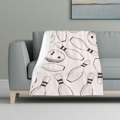 Bowling-Pins und Kugeln,Decke, warme Anti-Pilling-Flanell-Plüsch-Überwurfdecke, 81 x 122 cm Bowling-Pins und Kugeln,Decke, warme Anti-Pilling-Flanell-Plüsch-Überwurfdecke, 81 x 122 cm von InOmak