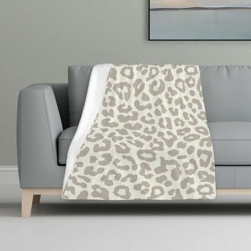 Braunes Muster Leopard,Decke, warme Anti-Pilling-Flanell-Plüsch-Überwurfdecke, 81 x 122 cm von InOmak