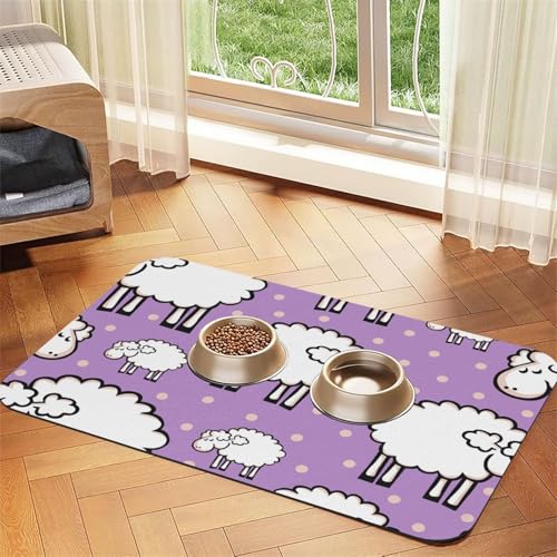 Cute Cartoon Sheep Pattern,Waterproof Pet Feeding Mat,PU Leather Placemats for Cat Dog Water Bowl,Food Mats,30x45cm Cute Cartoon Sheep Pattern,Waterproof Pet Feeding Mat,PU Leather Placemats for Cat Dog Water Bowl,Food Mats,30x45cm von InOmak
