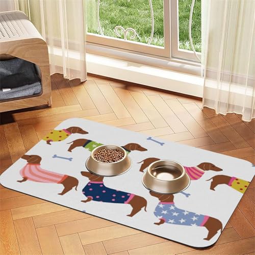 Dachshund Red Coat Dog Breed Pet Pattern Sweater,Waterproof Pet Feeding Mat,PU Leather Placemats for Cat Dog Water Bowl,Food Mats,40x60cm Dachshund Red Coat Dog Breed Pet Pattern Sweater,Waterproof Pet Feeding Mat,PU Leather Placemats for Cat Dog Water Bowl,Food Mats,40x60cm von InOmak