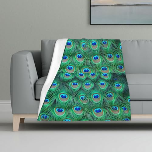 Entzückender grüner Pfau,Decke, warme Anti-Pilling-Flanell-Plüsch-Überwurfdecke, 81 x 122 cm Entzückender grüner Pfau,Decke, warme Anti-Pilling-Flanell-Plüsch-Überwurfdecke, 81 x 122 cm von InOmak