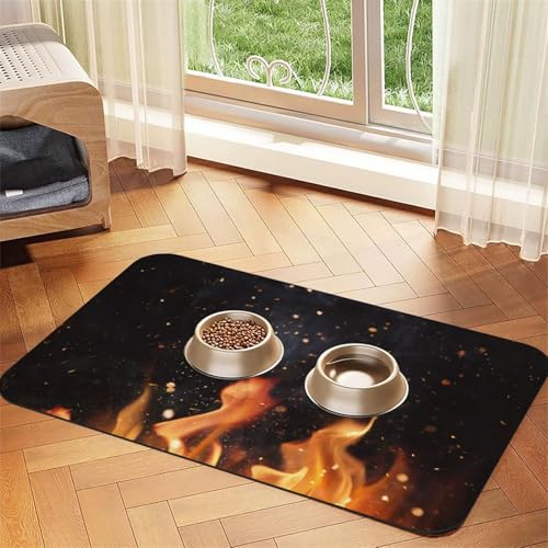 Flaming Charcoal Grill Pattern,Waterproof Pet Feeding Mat,PU Leather Placemats for Cat Dog Water Bowl,Food Mats,30x45cm Flaming Charcoal Grill Pattern,Waterproof Pet Feeding Mat,PU Leather Placemats for Cat Dog Water Bowl,Food Mats,30x45cm von InOmak