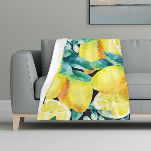 Frisches Obst Gelbe Zitrone Limetten,Decke, warme Anti-Pilling-Flanell-Plüsch-Überwurfdecke, 81 x 122 cm Frisches Obst Gelbe Zitrone Limetten,Decke, warme Anti-Pilling-Flanell-Plüsch-Überwurfdecke, 81 x 122 cm von InOmak