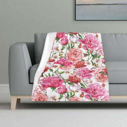 Gartenpfingstrose,Decke, warme Anti-Pilling-Flanell-Plüsch-Überwurfdecke, 81 x 122 cm Gartenpfingstrose,Decke, warme Anti-Pilling-Flanell-Plüsch-Überwurfdecke, 81 x 122 cm von InOmak