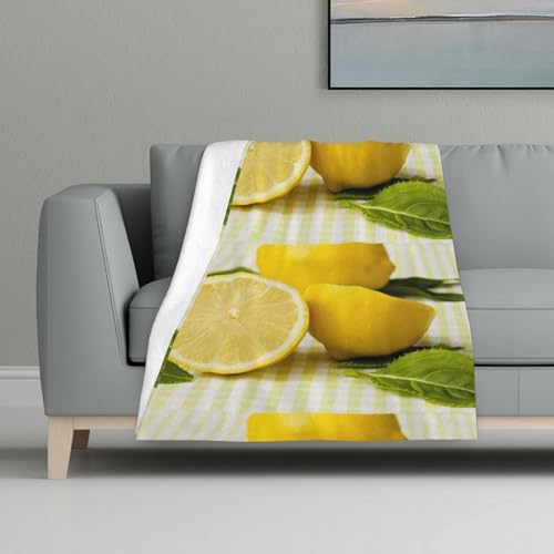 Gelbe Zitrone,Decke, warme Anti-Pilling-Flanell-Plüsch-Überwurfdecke, 81 x 122 cm Gelbe Zitrone,Decke, warme Anti-Pilling-Flanell-Plüsch-Überwurfdecke, 81 x 122 cm von InOmak