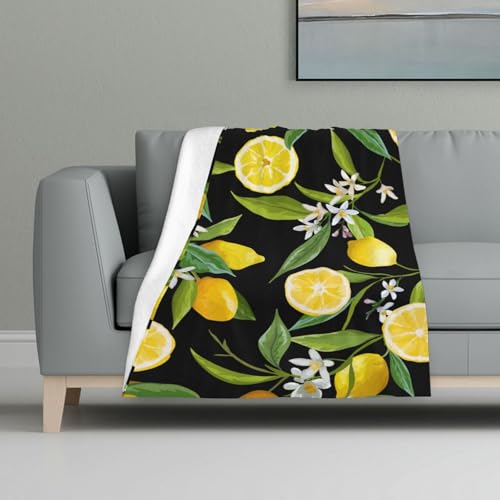 Gelbe Zitrone,Decke, warme Anti-Pilling-Flanell-Plüsch-Überwurfdecke, 81 x 122 cm Gelbe Zitrone,Decke, warme Anti-Pilling-Flanell-Plüsch-Überwurfdecke, 81 x 122 cm von InOmak