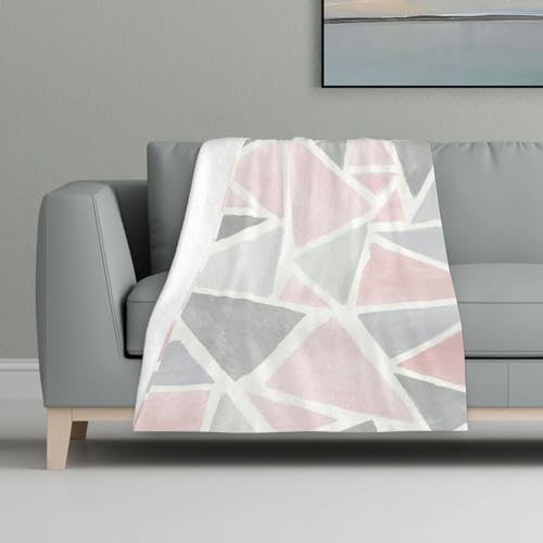 Geometrisch Rosa Grau Glitzer,Decke, warme Anti-Pilling-Flanell-Plüsch-Überwurfdecke, 81 x 122 cm Geometrisch Rosa Grau Glitzer,Decke, warme Anti-Pilling-Flanell-Plüsch-Überwurfdecke, 81 x 122 cm von InOmak