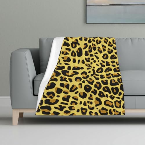 Gepard Gelber Leopard,Decke, warme Anti-Pilling-Flanell-Plüsch-Überwurfdecke, 81 x 122 cm von InOmak