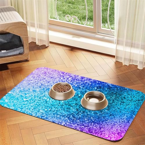 Glitter Sequin Spot,Waterproof Pet Feeding Mat,PU Leather Placemats for Cat Dog Water Bowl,Food Mats,40x60cm Glitter Sequin Spot,Waterproof Pet Feeding Mat,PU Leather Placemats for Cat Dog Water Bowl,Food Mats,40x60cm von InOmak