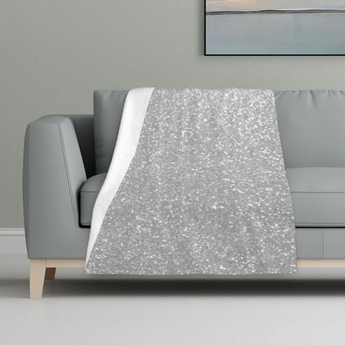 Glitzernder Silberglitzer-Aufdruck,Decke, warme Anti-Pilling-Flanell-Plüsch-Überwurfdecke, 81 x 122 cm Glitzernder Silberglitzer-Aufdruck,Decke, warme Anti-Pilling-Flanell-Plüsch-Überwurfdecke, 81 x 122 cm von InOmak