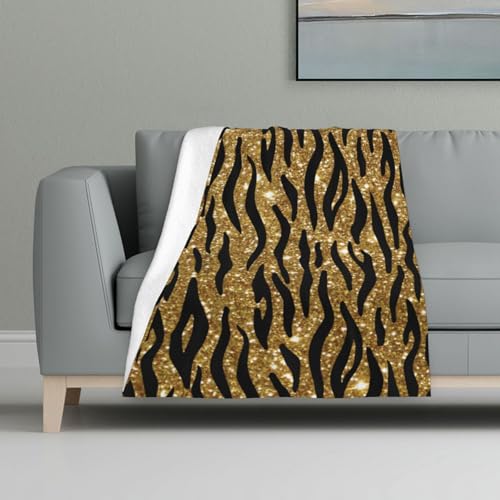 Goldglitzer-Tierprint,Decke, warme Anti-Pilling-Flanell-Plüsch-Überwurfdecke, 81 x 122 cm Goldglitzer-Tierprint,Decke, warme Anti-Pilling-Flanell-Plüsch-Überwurfdecke, 81 x 122 cm von InOmak