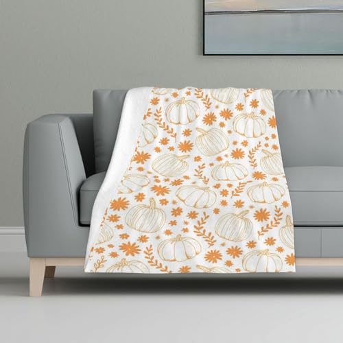 Herbst Kürbis Blume Blatt,Decke, warme Anti-Pilling-Flanell-Plüsch-Überwurfdecke, 81 x 122 cm Herbst Kürbis Blume Blatt,Decke, warme Anti-Pilling-Flanell-Plüsch-Überwurfdecke, 81 x 122 cm von InOmak