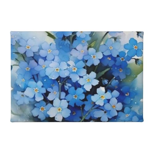 InOmak Aquarell Vergissmeinnicht Blumen, Leinwand-Kunstdrucke, Wandkunst, Wandbehang, Gemälde für Heimdekoration, 20 x 30 cm von InOmak