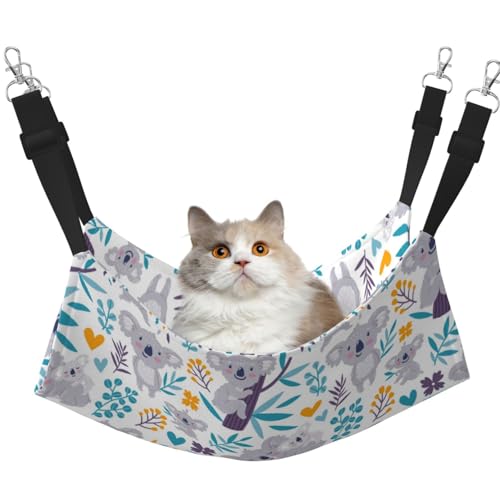 InOmak Niedliche Koalabären und Blumen, Katzenhängematte, weiches, doppelseitiges Hängebett für kleine Hunde und Haustiere,M von InOmak