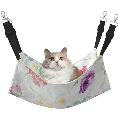 InOmak Schöne, frische Blumen im Frühling, Katzenhängematte, weiches, doppelseitiges Hängebett für kleine Hunde und Haustiere,L von InOmak