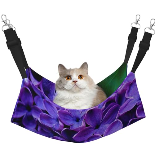 InOmak Violette Blume, Katzenhängematte, weiches, doppelseitiges Hängebett für kleine Hunde und Haustiere,M von InOmak