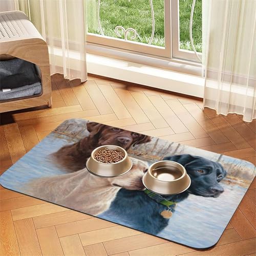 Labrador Retriever Dog Puppy Art,Waterproof Pet Feeding Mat,PU Leather Placemats for Cat Dog Water Bowl,Food Mats,30x45cm Labrador Retriever Dog Puppy Art,Waterproof Pet Feeding Mat,PU Leather Placemats for Cat Dog Water Bowl,Food Mats,30x45cm von InOmak