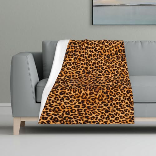 Leopard,Decke, warme Anti-Pilling-Flanell-Plüsch-Überwurfdecke, 81 x 122 cm von InOmak