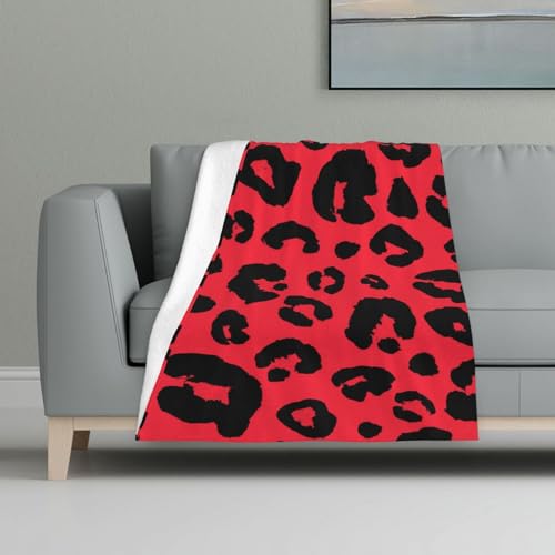 Leopard Löwe Tiger Tier Pri,Decke, warme Anti-Pilling-Flanell-Plüsch-Überwurfdecke, 81 x 122 cm von InOmak