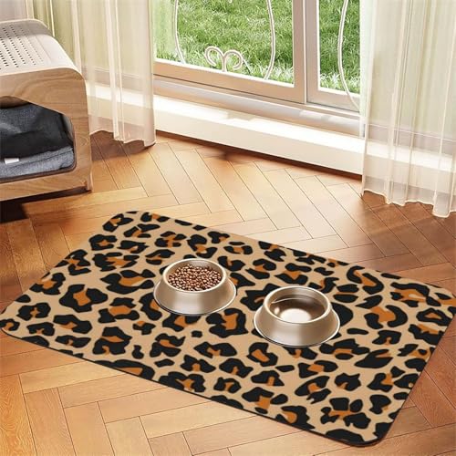 Leopard Repeating Orange Cheetah,Waterproof Pet Feeding Mat,PU Leather Placemats for Cat Dog Water Bowl,Food Mats,40x60cm Leopard Repeating Orange Cheetah,Waterproof Pet Feeding Mat,PU Leather Placemats for Cat Dog Water Bowl,Food Mats,40x60cm von InOmak