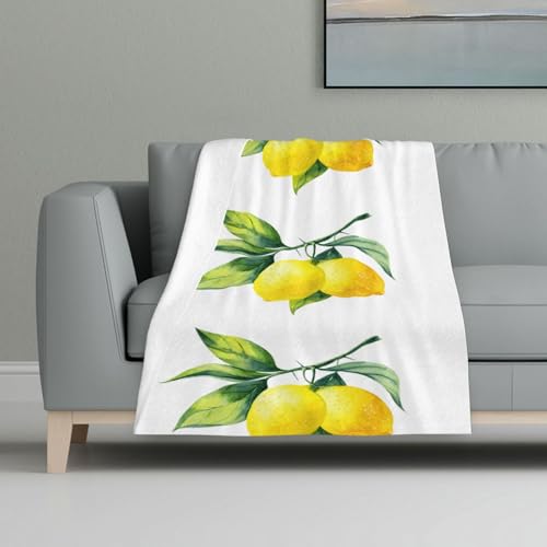 Leuchtend gelbe Zitrone, frisches Obst,Decke, warme Anti-Pilling-Flanell-Plüsch-Überwurfdecke, 81 x 122 cm Leuchtend gelbe Zitrone, frisches Obst,Decke, warme Anti-Pilling-Flanell-Plüsch-Überwurfdecke, 81 x 122 cm von InOmak
