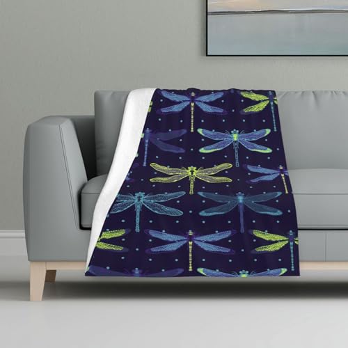Libellen,Decke, warme Anti-Pilling-Flanell-Plüsch-Überwurfdecke, 81 x 122 cm Libellen,Decke, warme Anti-Pilling-Flanell-Plüsch-Überwurfdecke, 81 x 122 cm von InOmak